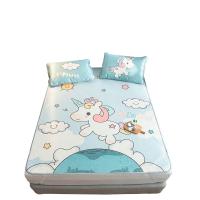 北极绒 凉席 三明治数码大版提花冰丝席三件套宿舍单人双人卡通印花可折叠