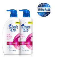 海飞丝洗发水套装丝质柔滑700ml*2 去屑止痒控油洗发露液洗护套装