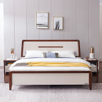 全友 床 双人床现代北欧卧室家具婚床框架床双人床大床123601 框架单床 1800*2000