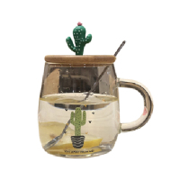TUMEN木盖仙人掌玻璃杯