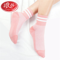 浪莎女袜子纯棉夏季透气防臭全棉袜运动超薄款夏天潮短袜6双