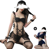 浅眸9105黑性感情趣内衣超骚大码女仆制服床上诱惑衣服火辣服装透明睡衣挑逗激情套装古代青楼免脱兔女郎猫女郎秘书空姐护士骚