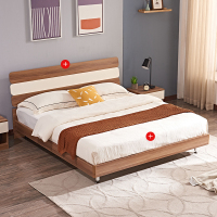 A家家具床北欧板式框架床1.8米双人床主卧日式简约现代经济型衣柜梳妆台组合原木架子床A1003 1.2米排骨架+2床头柜