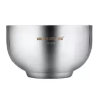 金钥匙(GOLDEN KEY)304不锈钢碗 铂金16.5cm双层加厚隔热耐摔耐用GK-1000P