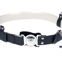 丛林狐 物业保安斜跨外腰带保安皮外腰带保安腰带战术外腰带 黑色PU