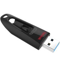 闪迪CZ48-128GB U盘高速USB3.0 128G机密办公商务优盘128g大容量创意推拉闪存盘 黑色(XF)