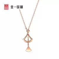 金一国囍18K金扇形小裙子C款女士K金项链套链 (定价) CEC004