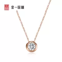 金一国囍18K金锆石泡泡款女士K金项链套链 （定价）CEC010