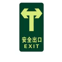 得丰标识贴 安全出口地贴指示牌通道牌 疏散方向 直行双向安全出口5个装