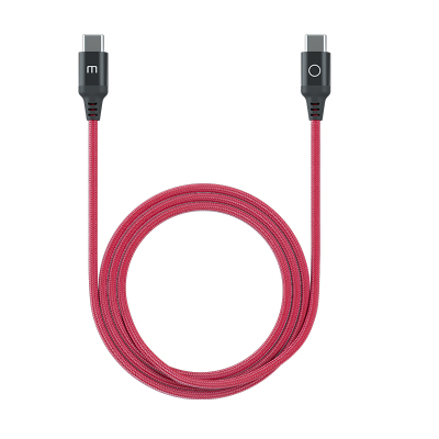 魅族双USB-C快充线5A大电流手机数据线E-marker芯片笔记本充电线红色