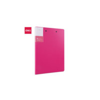 得力(deli)高档悦彩系列A4长押夹+板夹硬文件夹加厚诗朗诵签约夹板不锈钢夹具试卷资料夹子5049 红色