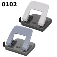 得力(deli) 0102两孔打孔器 文件装订手动打孔机办公活页A4纸张圆孔打洞器 可打20张80g纸