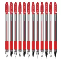 得力S55红色签字笔0.5mm(12支/盒)