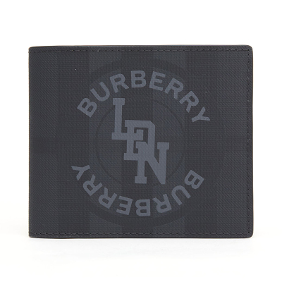 【20春夏新款】BURBERRY/博柏利 男士logo徽标图案短款对折钱夹钱包