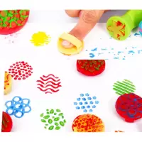 幼儿园美术用品儿童橡胶印章手指画印章动物花纹印章(8个装)