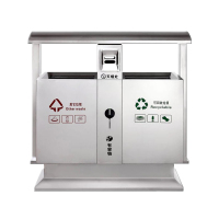 304不锈钢双桶 户外 环卫分类垃圾桶B款