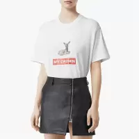 [20春夏新款]BURBERRY/博柏利 女士棉质蒙太奇印花棉质宽松T恤衫女士短袖T恤