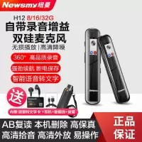 [赠转文字卡+OTG+皮套]纽曼录音笔H12 16G 黑色 微型专业录音笔迷你录音笔远距录音 降噪录音会议采访学习