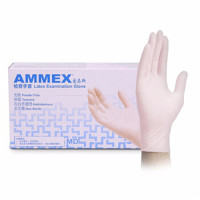 爱马斯（AMMEX）TLFCMDi一次性手套乳胶手套橡胶加厚食品美容牙科手膜检查实验科研家务定做 乳白色M 1盒