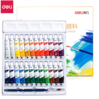 得力73864-24色5ml水粉颜料(混) 盒