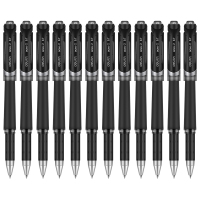 得力(deli) S21 0.7mm黑色中性笔水笔签字笔 办公用品 磨砂杆 12支/盒+得力s761笔芯黑色20支/盒