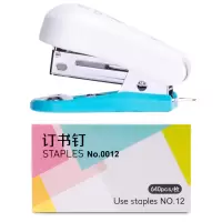 得力(deli)0352订书机多彩迷你型套装订书机卡式 颜色随机 迷你订书机 2个装 +10盒0012订书针