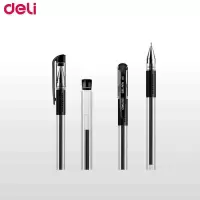 得力(deli) 6601 盒装0.5mm经济实用型中性笔 12支/盒 黑色+6901笔芯20支/盒