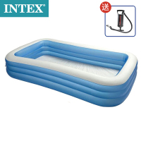 INTEX 58484大人儿童游泳池 移动泳池 家庭水池成人折叠 长方形充气戏水池305*183*56cm