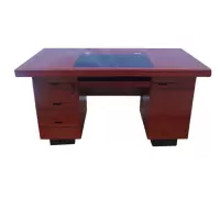 办公桌 实木酒红办公桌 实木办公写字台
