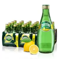 Perrier 柠檬味气泡矿泉水 330ml*24瓶 (玻璃瓶)