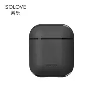 SOLOVE素乐airpods保护套耳机苹果保护壳皮套airpods2蓝牙无线耳机保护套壳全包除尘硬壳 黑色
