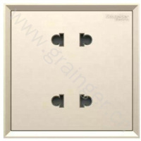 施耐德 Schneider Electric 皓朗系列 10A 250V 双联二极扁圆插座(格调金)