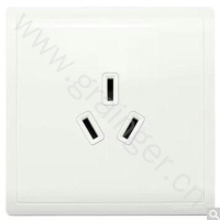 Schneider Electric 丰尚系列 10A 250V 带保护门三极扁脚插座(白色) E82426_10S