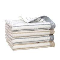 洁丽雅6450A毛巾全棉素色条纹柔软吸水毛巾 3条装 72*34cm