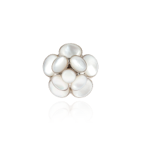 PHILIPPE FERRANDIS法国PF戒指粉色马蒂尼系列山茶花镀金贝母指环可调节时尚简约百搭银色高级优雅女