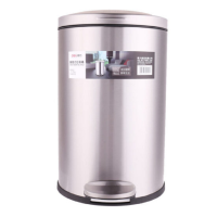 得力(deli)9552 不锈钢垃圾桶 时尚脚踏翻盖 液压缓降 低噪防臭 11L外壳材质不锈钢 (银色)(XF)