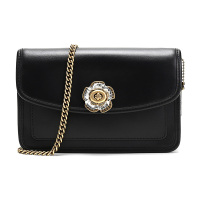 蔻驰 COACH 奢侈品 女士专柜款 欧美时尚 山茶花PARKER系列皮质单肩斜挎包黑色 89287 B4/BK