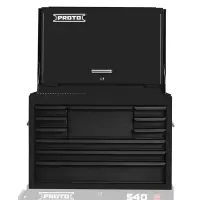 PROTO J542719-10DB-D 27寸10抽屉顶部翻盖工具箱-亚光黑 J542719-10DB-D