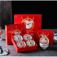 创意礼品碗筷套装 两碗两筷陶瓷餐具套装