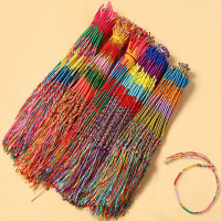 乐仕菲斯 创意饰品五彩绳手链手工编织五彩绳 50根装