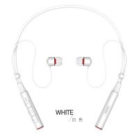 REMAX RB-S6运动蓝牙耳机 跑步无线挂脖立体声项圈颈挂式头戴便携重低音通用有线控耳机5.0-白色
