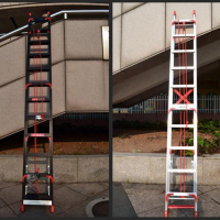 铝合金伸缩梯升降工程梯单面伸缩梯折叠梯伸9米