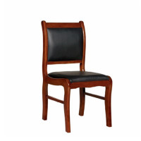 一利会议室椅子四脚实木办公椅 靠背椅麻将固定棋牌简约凳子椅子 单个装