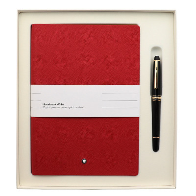 商务笔记本套装 XTL504 镀金签字笔红色笔记本大班系列礼盒套装（套）