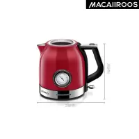 迈卡罗(Macaiiroos)MC-3076 电热水壶/304不锈钢复古烧水壶1.8L红色