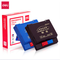 得力(deli)半自动双色快干印台海绵状印泥红色蓝色印台9850