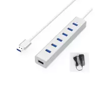 晶华 USB集线器 分线器 高速扩展 7口USB集线器 带电源 单个装