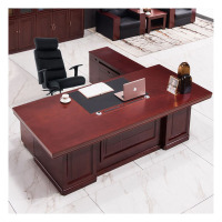 钱柜 老板桌办公桌 2.2米 带侧柜