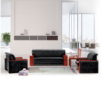 金海马 KINHOM S-036 商务沙发 办公沙发 会客沙发 黑色 西皮单人位