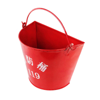 谋福 8487 加厚消防黄沙桶半圆形烤漆铁材质 2件装